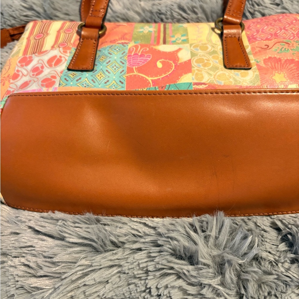 Fossil Floral Patchwork Satchel - image 4